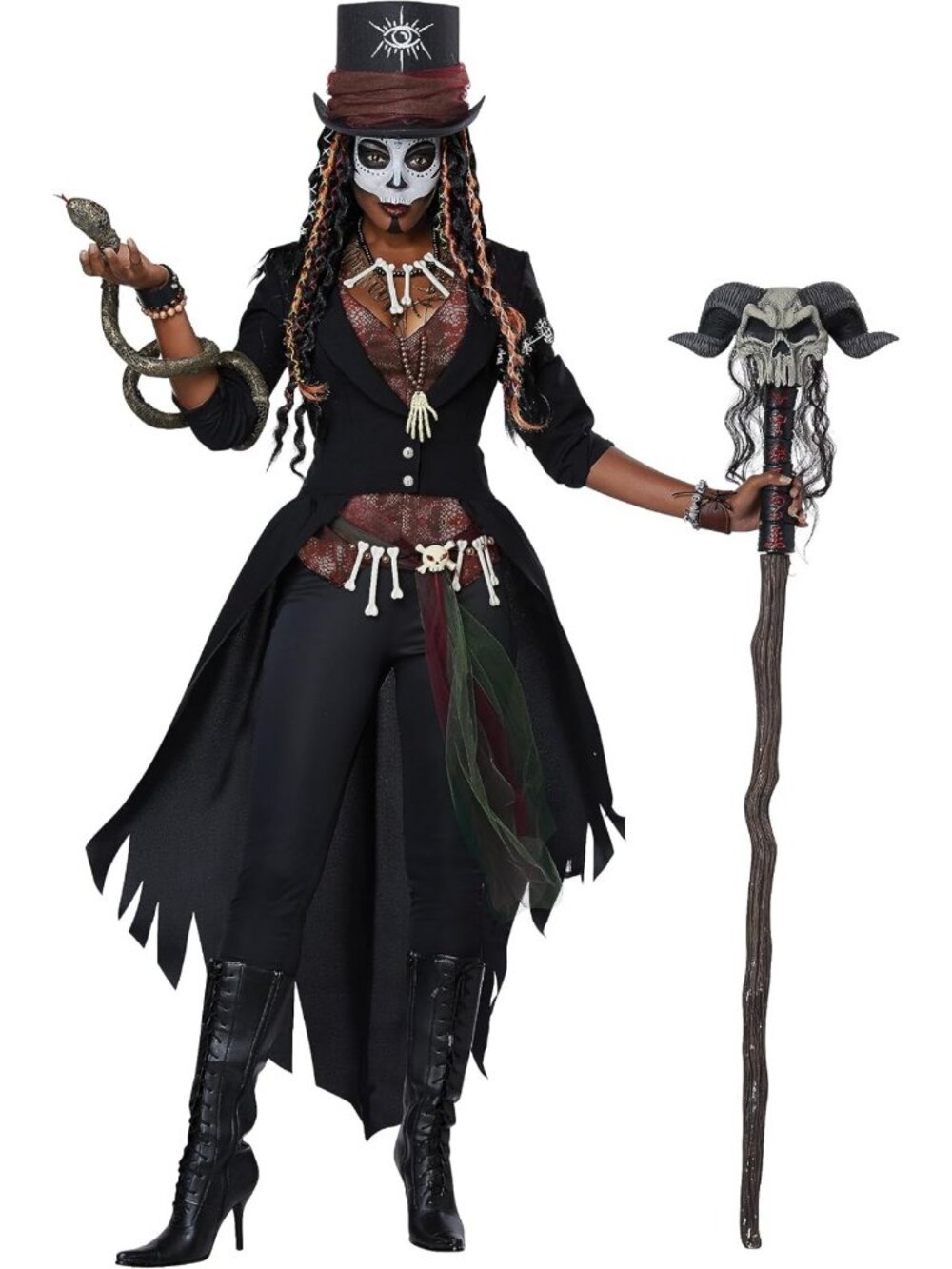 Voodoo Magic Women's Costume - Spooky Halloween Outfit with Accessories